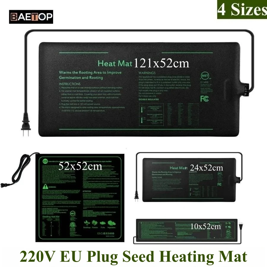 Seedling Heat Mat - 4 ukuran 220V EU Plug benih