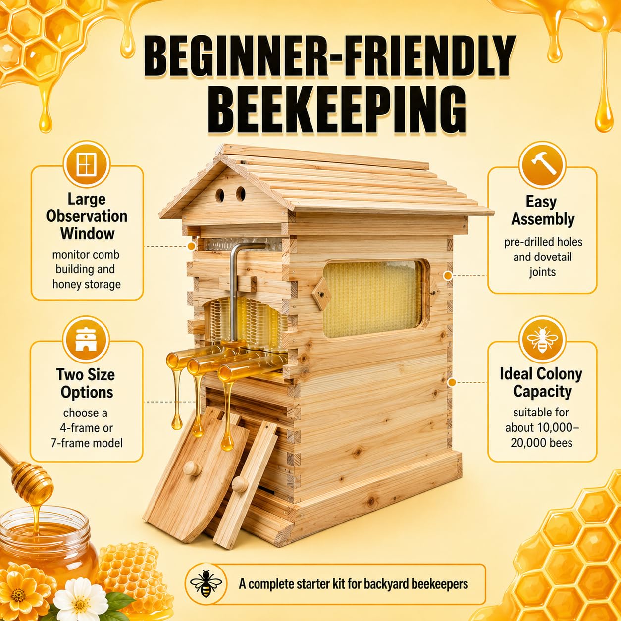 Kotak Lebah Kayu dengan Sistem - Beehive Frame Wax ulasan dan harga