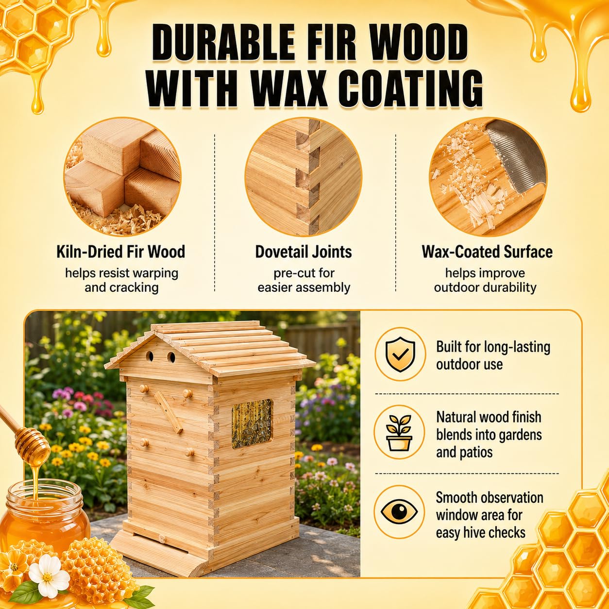 Kotak Lebah Kayu dengan Sistem - Beehive Frame Wax ulasan dan harga